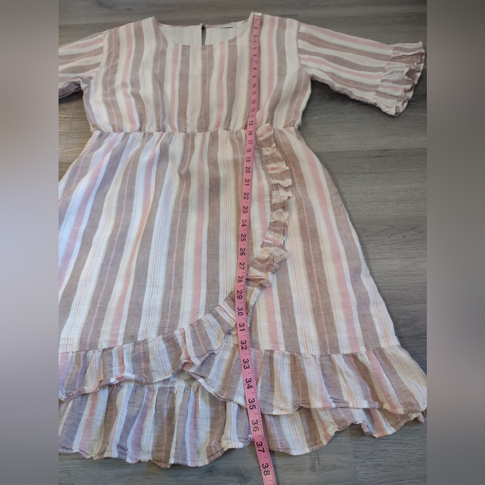 Beachy Striped Linen Ruffle Dress - Picture 6 of 9